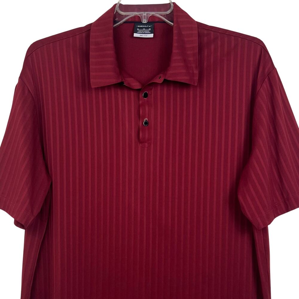 Nike Golf dri-fit Polo shirt men’s XL maroon red Very Nice shirt, metal buttons - Picture 3 of 6